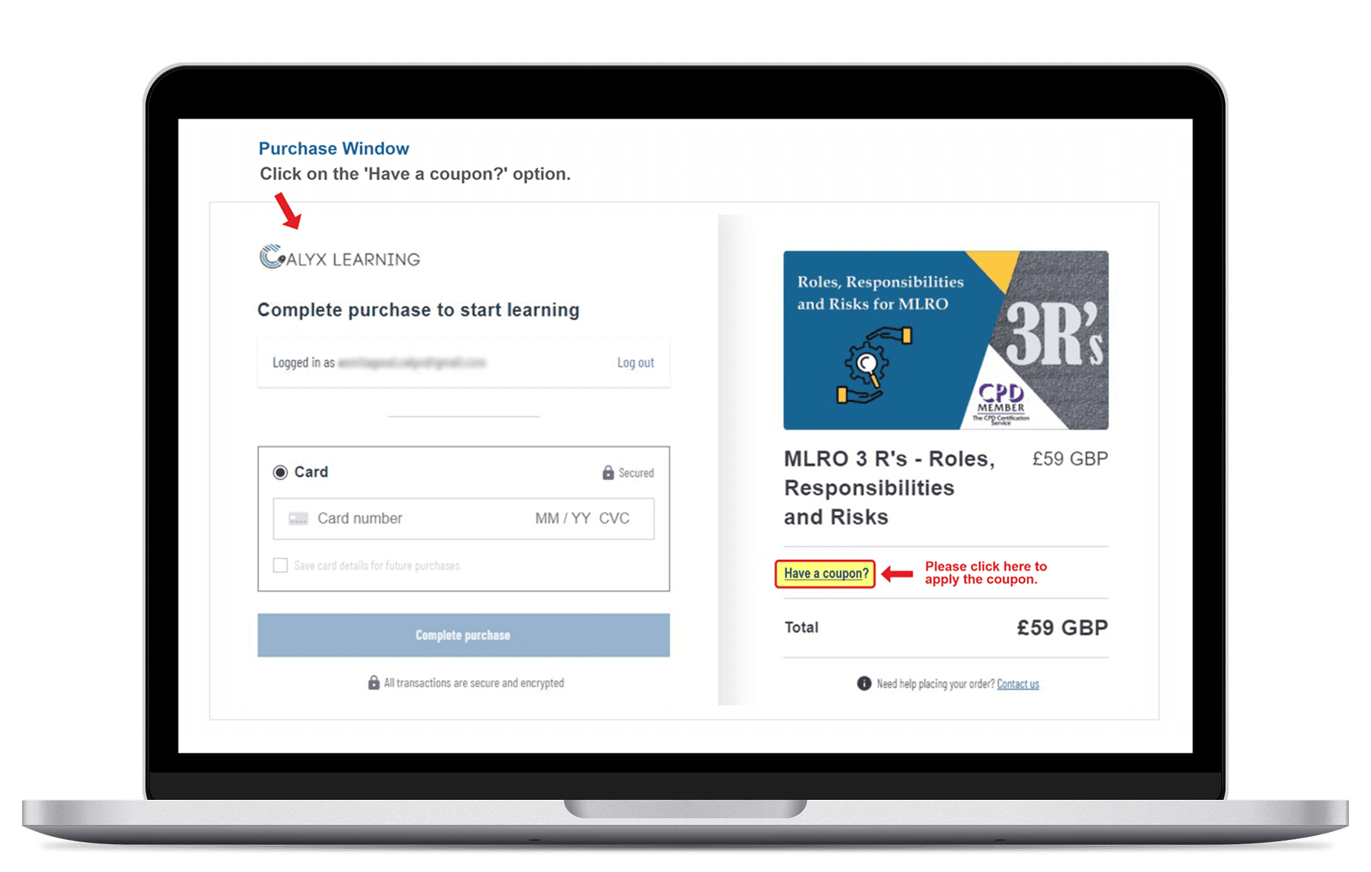 Step 2: Click 'Have a coupon?'